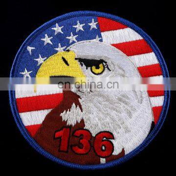 Custom Embroidered Patch,3D Embroidery Patch Eagle with American Flag Logo