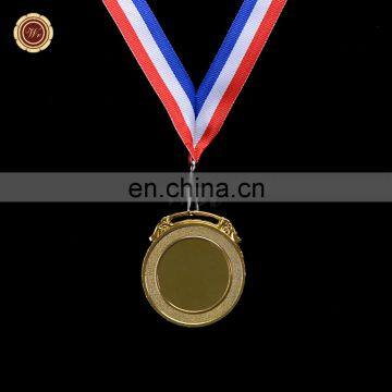 Wr Quality 24k Gold Plated Blank Medal Wholesale Metal Medal With Free Ribbon for Awards Ceremony photo-3