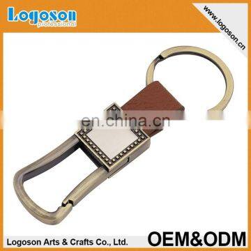 High quality mens leather metal keychain wholesale keyring