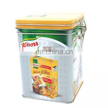 China Wholesale 105x105x155MM Food Safe Empty Metal Tin Can Container With Metal Lock Closing photo-5