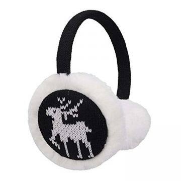 Women Girl Winter Warm Knit Faux Fur Ear Warmer Earmuff Adjustable Washable