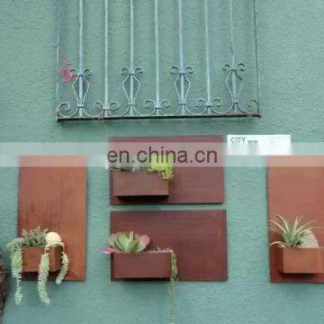 Large Corten Steel Planter Boxes For Outdoor Decoration 80cm Height