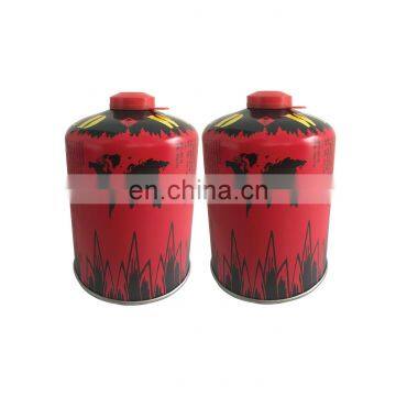 China screw valve butane gas cartridge 450g and tin aerosol can 450g