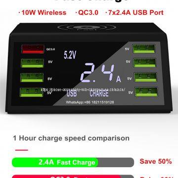 Universal 60w 8 Ports QC3.0 Smart Multi Usb Wireless Charger For Mobile Phone photo-4