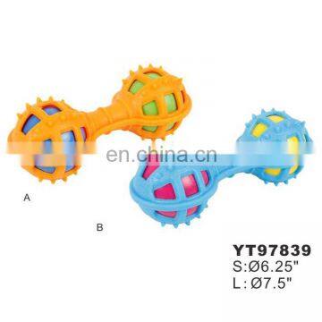 Tooth Cleaning Pet Toy Ball Dogs Bite Soft TPR Ball Two Squeaker photo-4