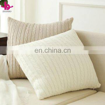 BSCI 100% Polyester Cable Knit Pillow Case Custom Solid Color Cozy Crochet Pillow Case