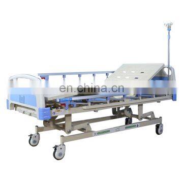 MY-R003-A medical patient bed three manual crank hospital bed with central control brake