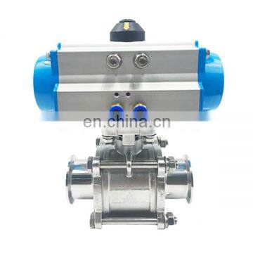 Sanitary 3pc Stainless Steel Actuated Tri-Clamped Ball Valve With Actuator photo-4