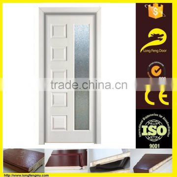 glass insert solid wooden door bathroom design China