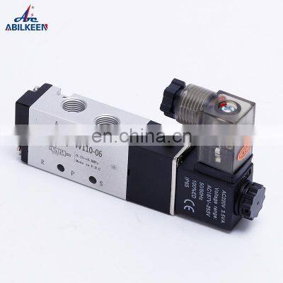 Factory Price 4V110-06 Electrical Control Single Coil 12V 24V 220V Five Position Two Way Pneumatic Solenoid Valve