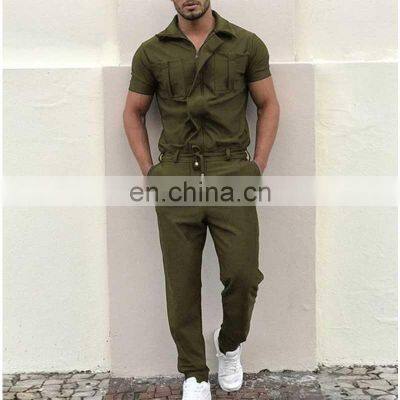 Wholesale Customized Men's One-piece Woven Suit Zipper Access Control Personality One-piece Shirt photo-5