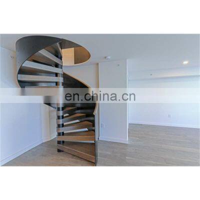 Spiral Staircase Modern Big Round Spiral Steel Staircase Curved Wooden Stair