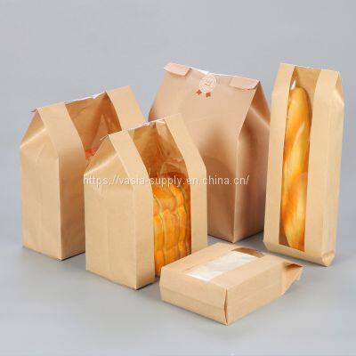 Custom printed kraft bakery bags paper bread bags for round loaves