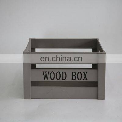 Gray Wooden Craft Storage Box Bin Basket for Home Decor photo-4