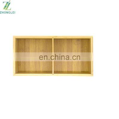 Simple Natural Bamboo Drawer Organizer Storage Box Bathroom Living Room Kitchen Factory
