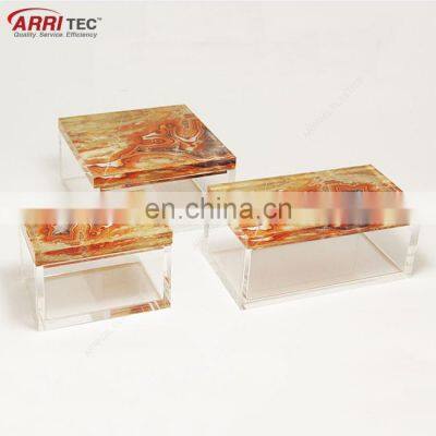 3 Sets Printed Perspex Jewelry Box Plexiglass Acrylic Rectangle Box photo-4