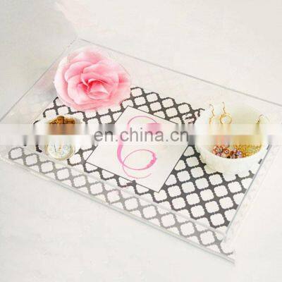 Fashion Design Customized Hand Made Acrylic Cups Storage Tray For Shop Hotel Food Clear Display Case