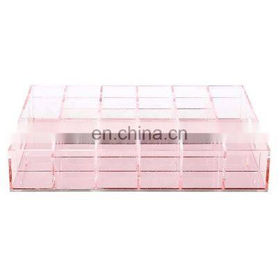 Rose Gold Acrylic Nail Polish Organizer Modern Acrylic Tray With Grid for Nail Polish Bottle photo-5