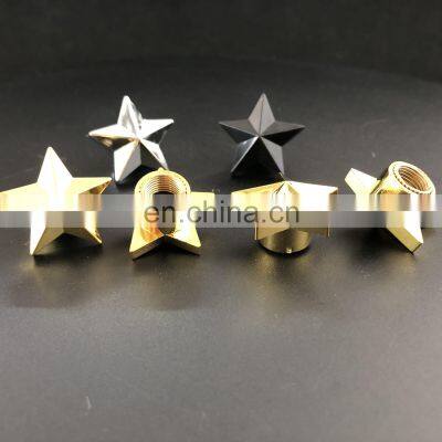 EPDM Seal Five-pointed Star Type  ABS Plastic Copper Thread Car Wheel Tire Air Dust 4x Cap