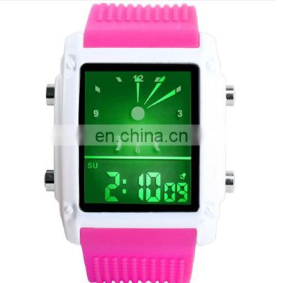 SKMEI 0814 Women Colorful Silicone Strap Alloy Case Square Plate Luminous student Digital Sport Watch