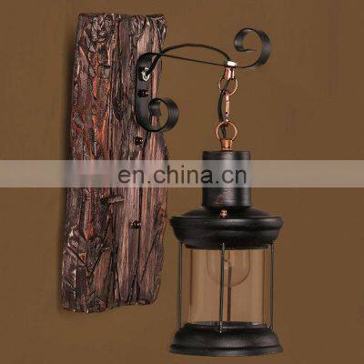 Industrial Wall Light Indoor Industrial Wood Bedroom Bedside Creative For Home Restaurant Bar Wall Lamp