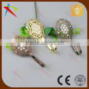 Diamond small curtain tie back hooks metal curtain tieback hooks