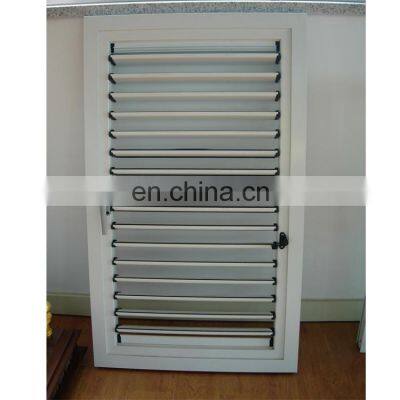 Custom new design bathroom burglar proof adjustable aluminum frame glass louver window price