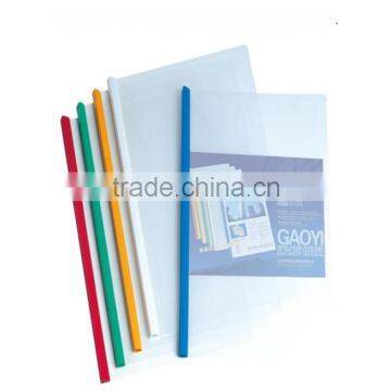 Clear PP plastic sliding bar report file folder