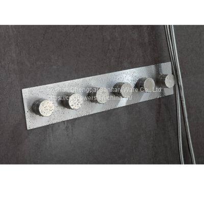 Chromotherapy Shower Set Steel Sanitray Showerhead With Multi-function Rainfall Waterfall Rain Curtain photo-4