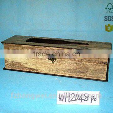 Hongwei Handmade Shabby Chic Vintage Antique Wooden Wine Box 1 Bottle Wine Packaging Box
