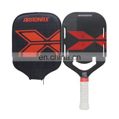 2023 Arronax Toray T700 3K Twill  Face Pickleball Paddle Cover Bag Red Smile Bilateral Model USAPA Approved