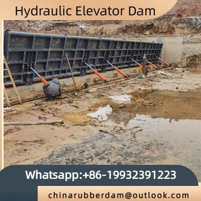 Large scale water conservancy steel dam gate hydraulic engineering hydraulic flap dam landscape river hydraulic dam interception dam