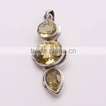 LEMON TOPPAZ PENDANT 925 Sterling Silver Pendant, SILVER JEWELRY EXPORTER,SILVER JEWELRY WHOLESALE,SILVER EXPORTER