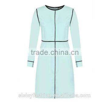 Women Jersey Long Sleeve Fashionable High Quality Ladies Western Dress Design D281 photo-5