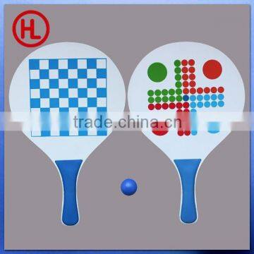 popular custom TOP QUALITY outdoor Wooden Beach tennis racket with chess set wholesale