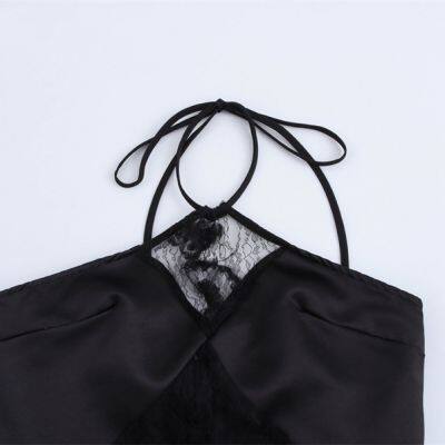 Dress Slim Fit and Casual Design, Niche and Versatile, Sexy Lace Neck Hanging photo-4