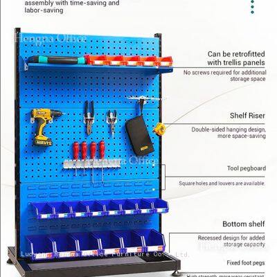 Vente directe de la usine - Étagère en matériaux de quincaillerie - Organisateur à panneau de clouage industriel à 3 étages photo-4