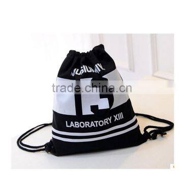 Drawstring cheap draw string canvas backpacks cartoon pattern school backpack