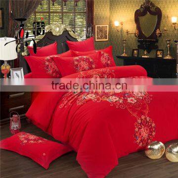 100% Microfiber Polyester cotton embroidered Wedding bedding set