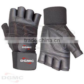 Weightlifting gym fitness gloves with elastic wraps