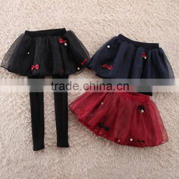 2016 fashion korean style kids wear net skirt and pants baby girl icing leggings