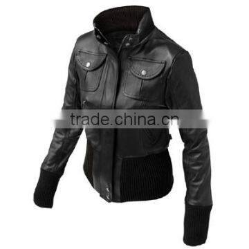 OEM Service fashion lady pu leather jacket