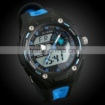 Men's Blue Rubber Digital Analog Dual Dial Sport Watch WS066