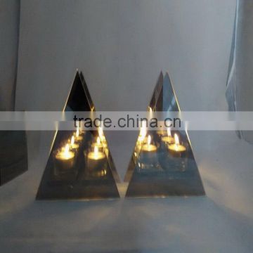 pyramid glass candle holder factory directly in China