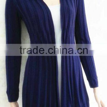 Changzhou OEM service knitting wear 2016 women long cardigan