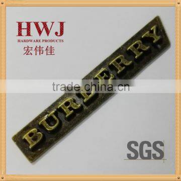 custom metal logo plate for handbags