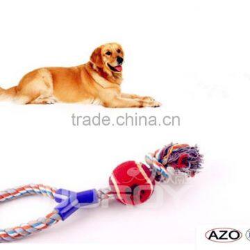 new design plastic tennis balls weaving cotton dog chew