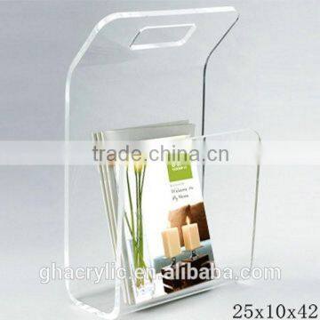 GH-RZ596 acrylic magazine rack, acrylic slat wall magazine rack ,customized acrylic magazine display rack