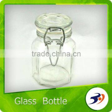 Eco-Friendly Empty Glass Jar With Glass Lid