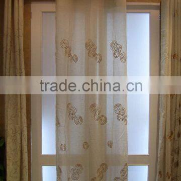 2015 new desiner classic linen polyester embroidered curtain fabric